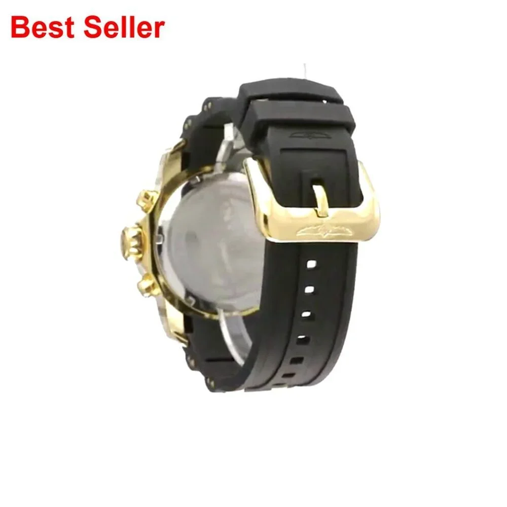 Stainless Steel Quartz Chronograph Watch with Gold Tone Case